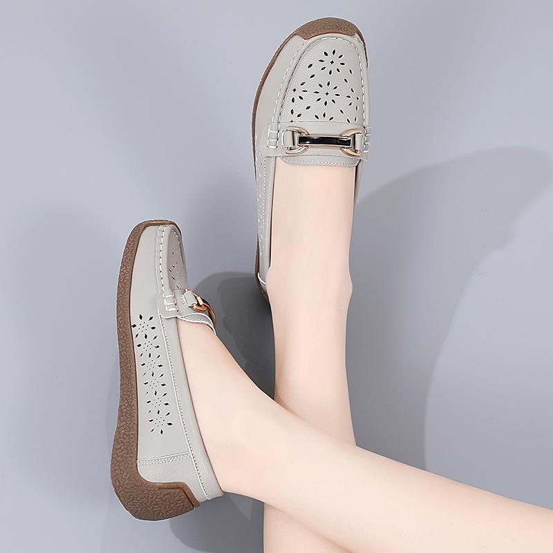 Женские лоферы на плоской подошве, кожаные мокасины для вождения, удобные повседневные без шнуровки прогулочные минималистичные летние балетки для мамы на плоской подошве