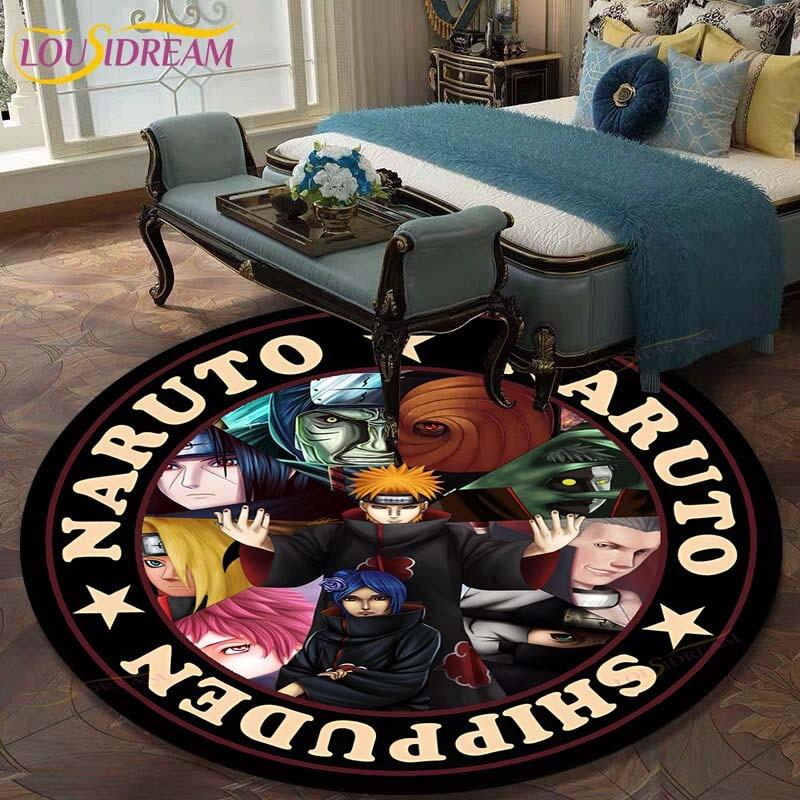 Круглый ковер с рисунком Наруто для гостиной, детский коврик, напольный коврик, коврик для ванной, ковер для спальни, коврик для детской комнаты
