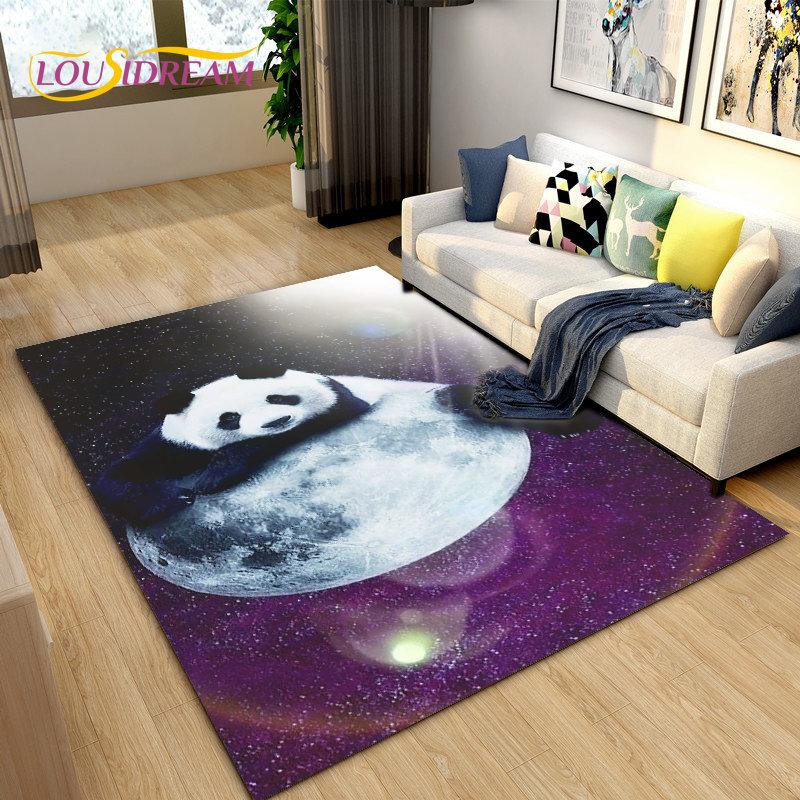 3D Cartoon Cute Panda Area Rug,Carpet Rug for Living Room Children's Room Decoration,Kid Play Crawl Soft Non-slip Floor Mat Gift