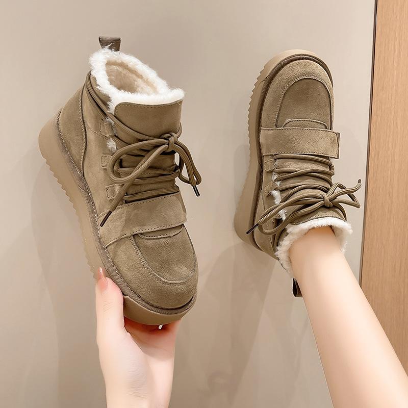 Winter Ladies Shoes 2024 New Cold-proof and Warm Women's Snow Boots Non-slip Platform Plush Short Barrel Boots Zapatos De Mujer