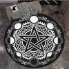 Witch Round Rug Element Pentagram Wicca Round Rug Moon Phase Pentagram Round Rug Mystic Sun Moon Witch Round Rug