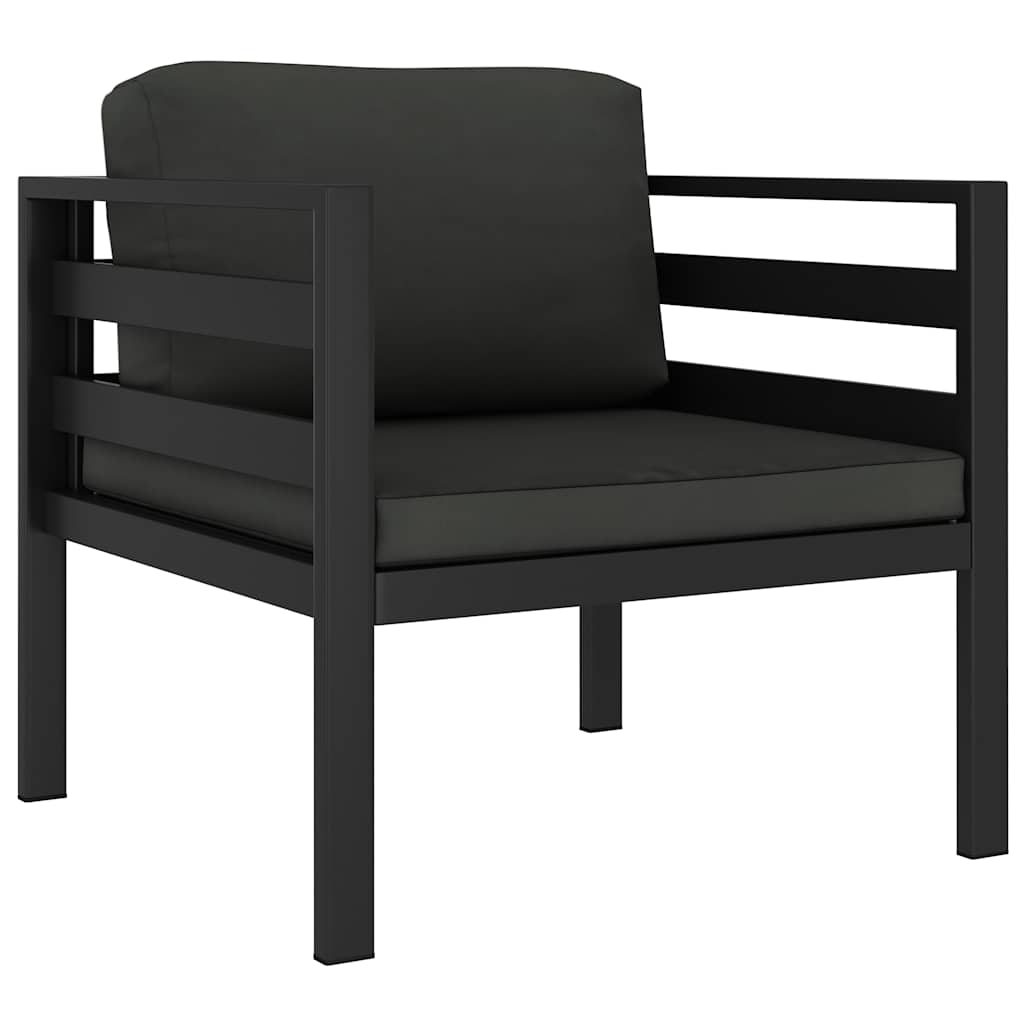 vidaXL Einzelsofas 2 Stk. mit Kissen Aluminium Anthrazit