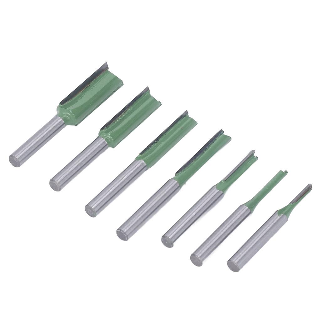 Набор из 7 прямых фрез с круглым хвостовиком, набор инструментов для фрезерования по дереву