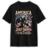 Abraham Lincoln Playing Guitar 250th Anniversary 4th Of July Tshirt Harajuku Tshirts Shortsleeve Streetwear Tops Oversize