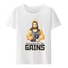 2026 Unisexs Muscle Jesus Weightlifting Exercise Letter Printed Round Neck Tshirt Casual Comfortable Soft Breathable Short Sleeve