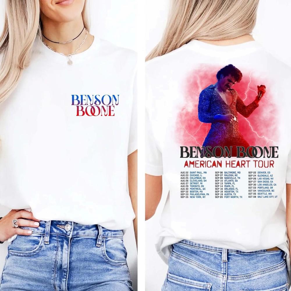 Benson Boone American Heart Tour Shirt Benson Boone Tshirt Unisex T-Shirt