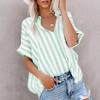 2025 Spring and Summer Casual Commuter Printed Striped Shirt Women's Comfortable and Versatile