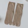 Candy Color Split Toe Cotton Ruffles Two Finger Socks Hosiery Two Toe Socks Middle Tube Socks
