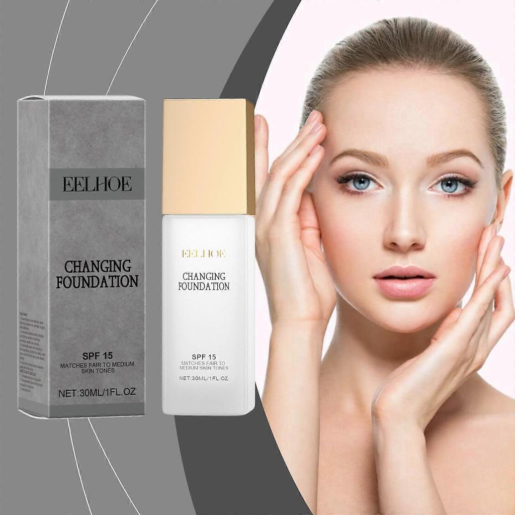 Temperature-changing liquid foundation moisturizing and nourishing liquid foundation natural and light concealer brightens and rejuvenates youthful