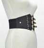 Women's Retro Faux Leather Belt with Rivet Pin Buckle - Versatile Wide Waistband Accessory