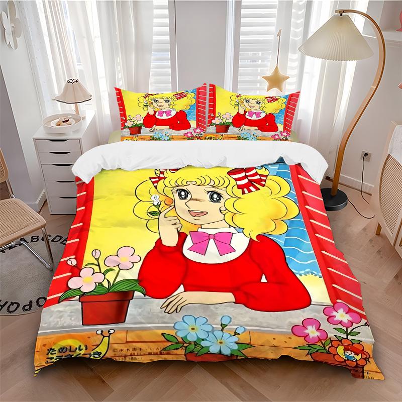 Flower Girl'S Garden Adventure Print 3Pcs Bedding Setduvet Cover With 2 Bedropillowcase Home Birthday Gift