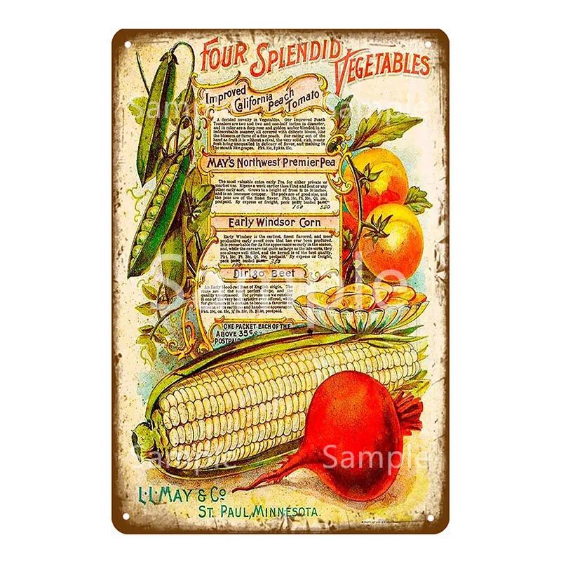 Памятная доска Thatchers Фрукты Бананы Металлическая вывеска Винтажное украшение фермы Домашний декор Наклейка на стену Магазин Живопись Постер для ресторана YL168