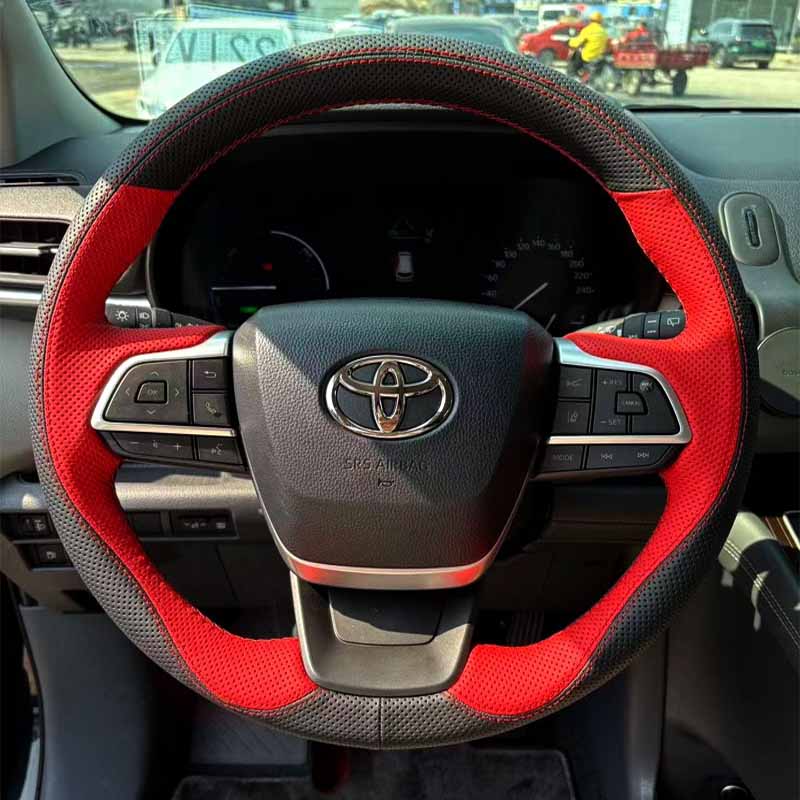 Для Toyota Sienna Highlander Grand Highlander Kluger -2026 Ручная прошивка Яркое покрытие руля из углеродного волокна Интерьер