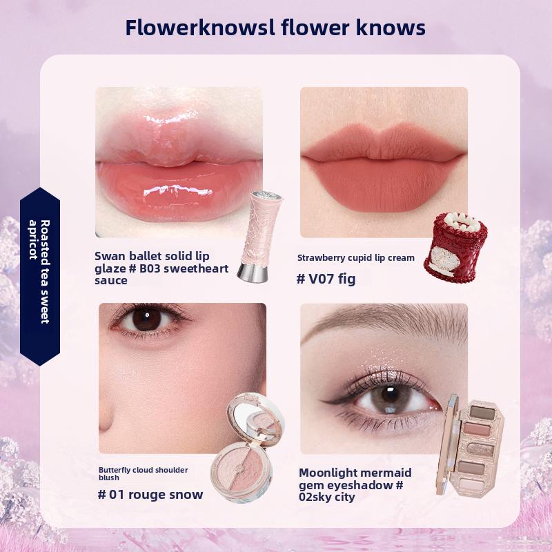 Flowerknows Подарочная Коробка Набор Макияжа Маленький Ангел Полная Коробка Блеск для Губ Румяна Ракушка Украшение Цветочный Знать Набор для Подарка на День Рождения