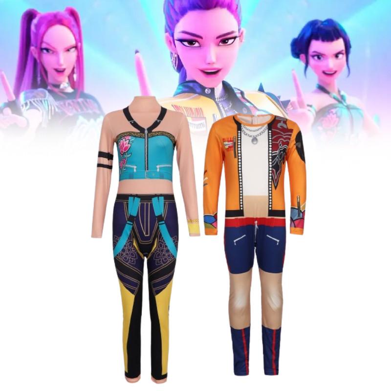 Охотники на демонов Kpop Зои Руми Косплей Комбинезон Костюм Выступление Хэллоуин