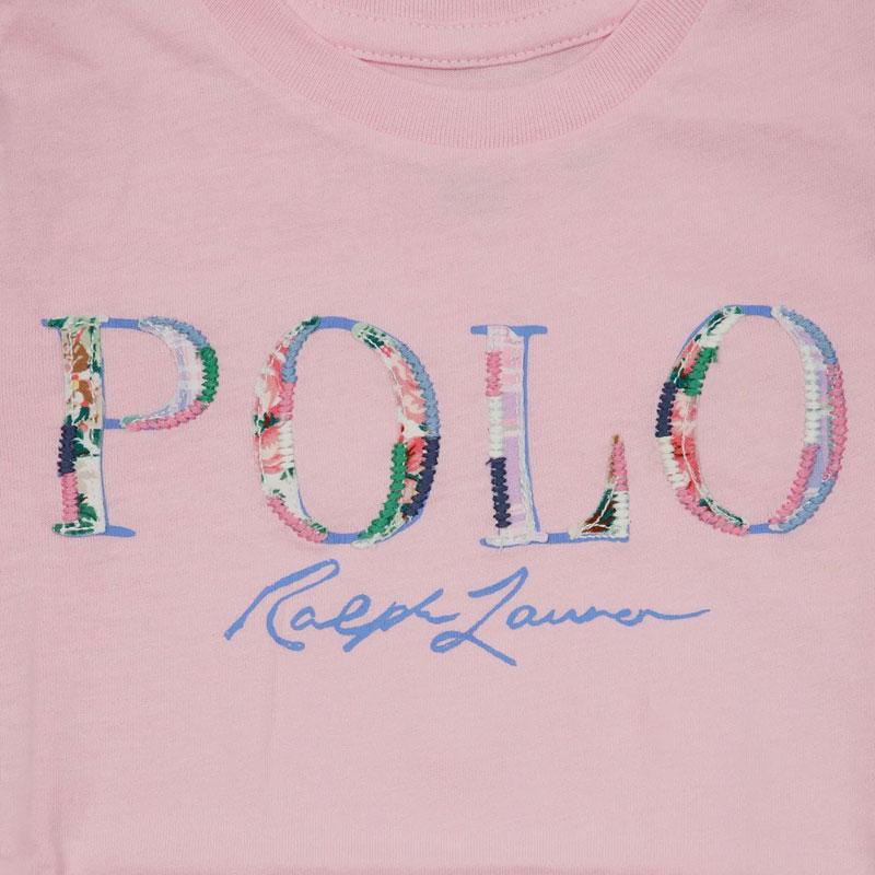 Детская футболка Polo Ralph Lauren с логотипом, круглым вырезом и коротким рукавом, топ, розовая 313965131-001