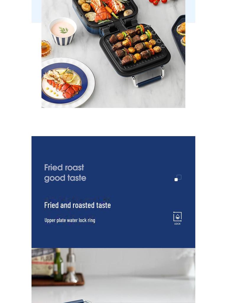 Многофункциональная электрическая сковорода для блинов и жарки Morphy MR8600 с автоматическим двухсторонним нагревом для домашних завтраков.