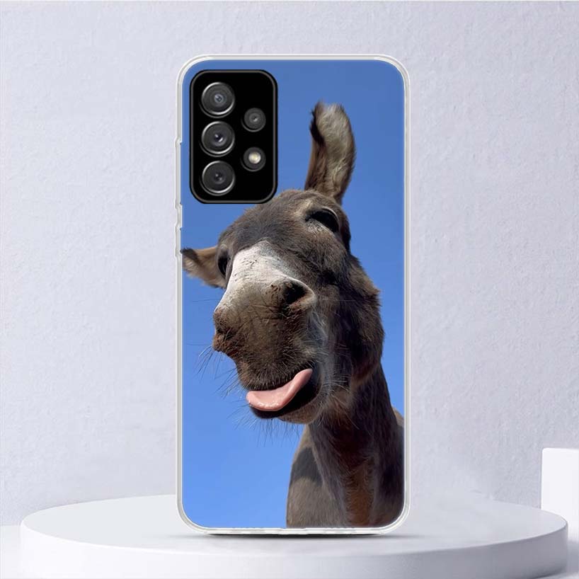 Смешной ослик Мягкий чехол для Samsung Galaxy A17 A16 A26 A36 A56 A15 A14 A13 A55 A54 A53 Чехол для телефона A25 A35 A24 A34 A23 A33
