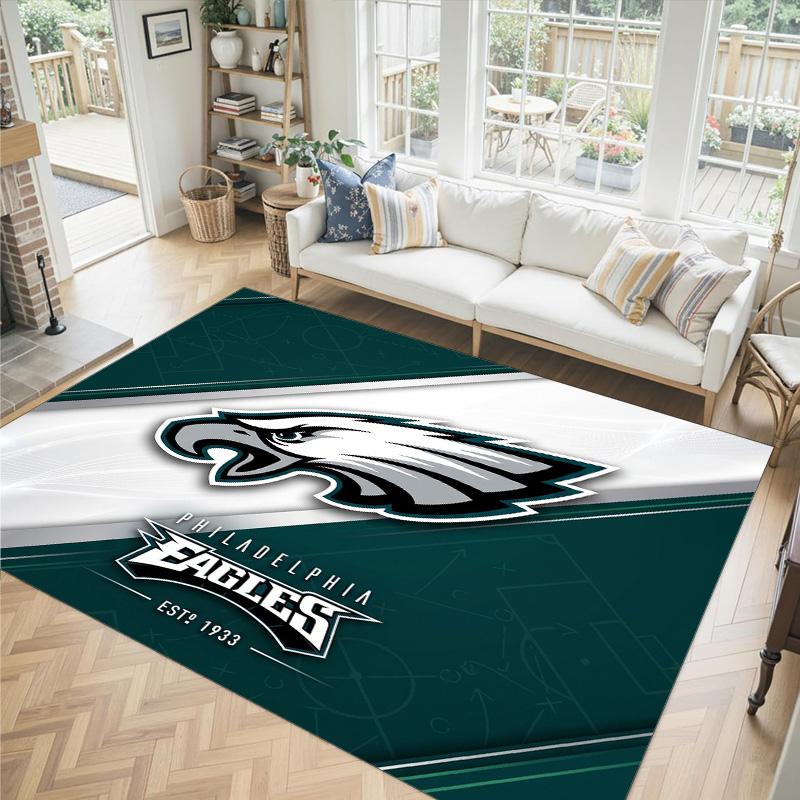 Дизайн Philadelphia Eagles Кристальный Велюровый Ковер Уютный Не?Нескользящий ковер с принтом для спальни, гостиной, прихожей