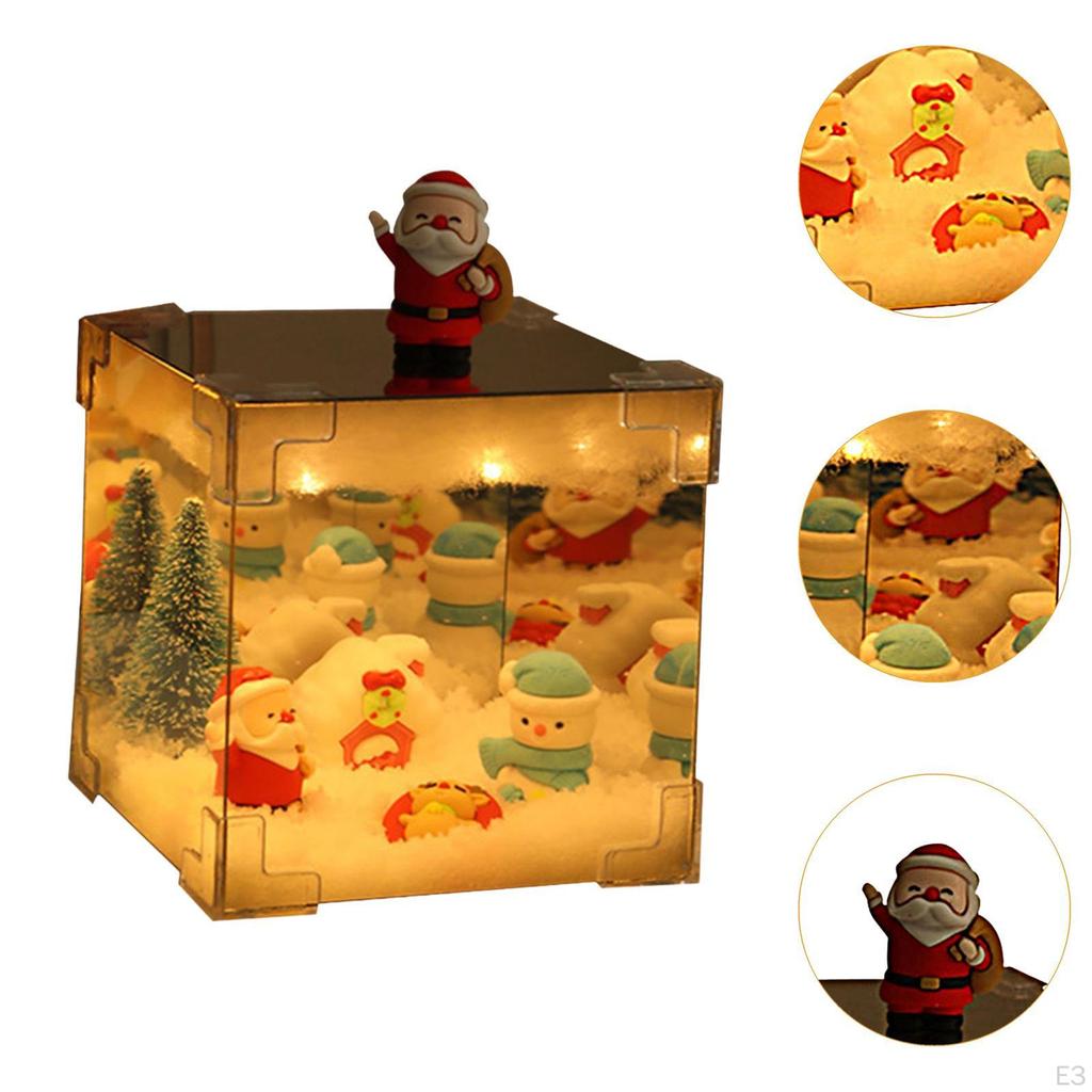 DIY Рождественский комплект ночника Фигурки Куб Зеркало Украшение