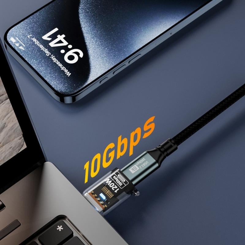 Многофункциональный высокоскоростной USB-конвертер в Type-C, 120 Вт Power Delivery, 10 Гбит/с для передачи файлов, с совместимостью для наушников