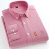 Men's Versatile Long-Sleeve Cotton Oxford Shirt - Solid Color for Spring & Autumn Business Casual