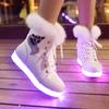 Fashion 2024 Adult Unisex Womens Mens Kid Luminous Sneakers USB Charge Boys LED Colorful Glowing Shoes Warm Light-up Botas Mujer Tênis