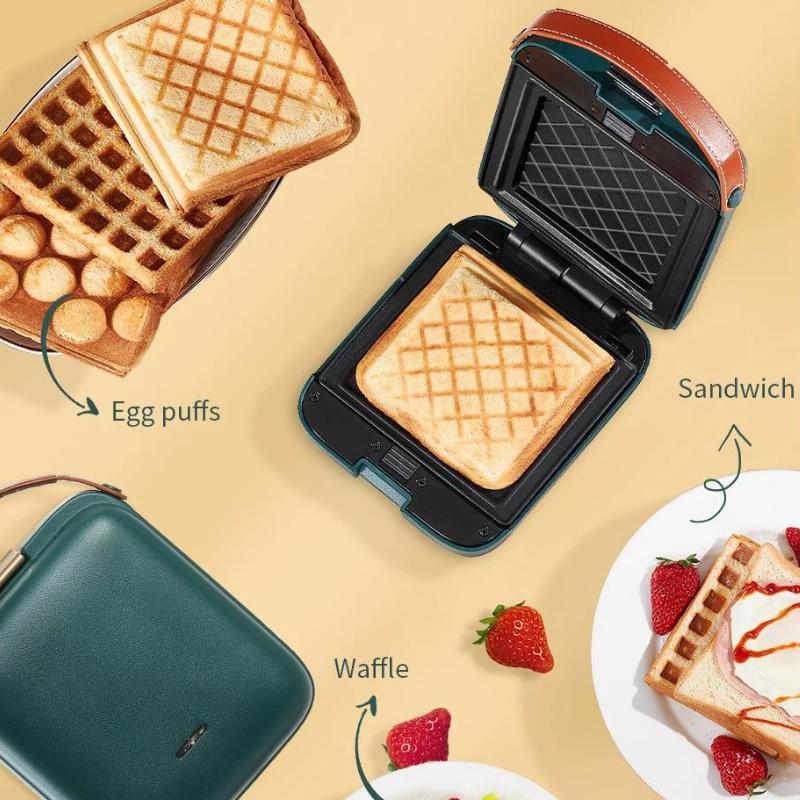 Electric Sandwich Maker Breakfast Machine 3 Mins Fast Breakfast Waffle Maker Toaster Baking Tools Kitchen