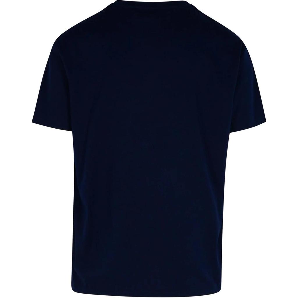 Polo Ralph Lauren Letter Print Round Neck Свободный крой с коротким рукавом Футболка Мужская Топы Синий 710952043-001