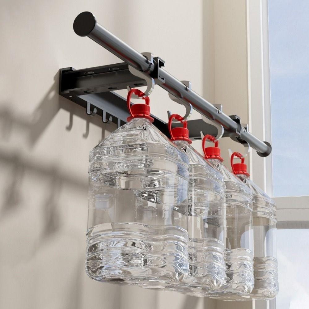 Carbon Steel Telescopic Clothes Rack Wall Mounted Laundry Drying Rack Apartment