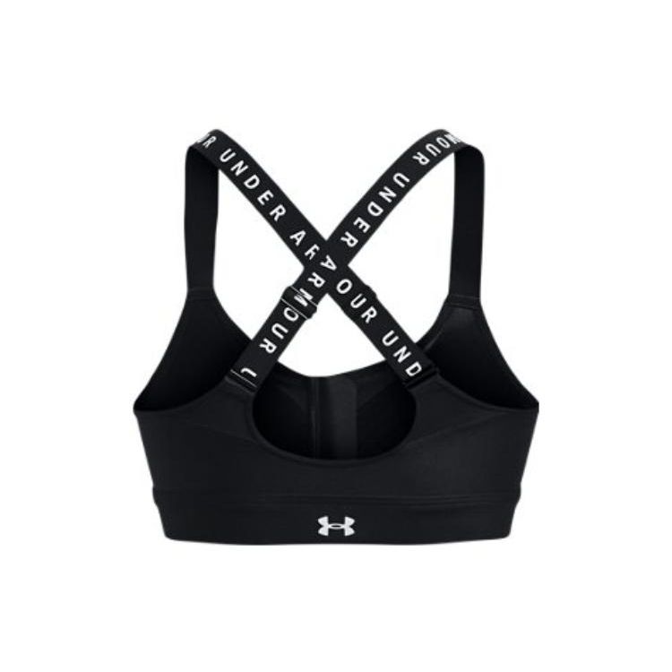 Under Armour Спортивный бюстгальтер Infinity High-Intensity с U-образным вырезом на спине и принтом логотипа, женское нижнее белье, черное 1373860-001