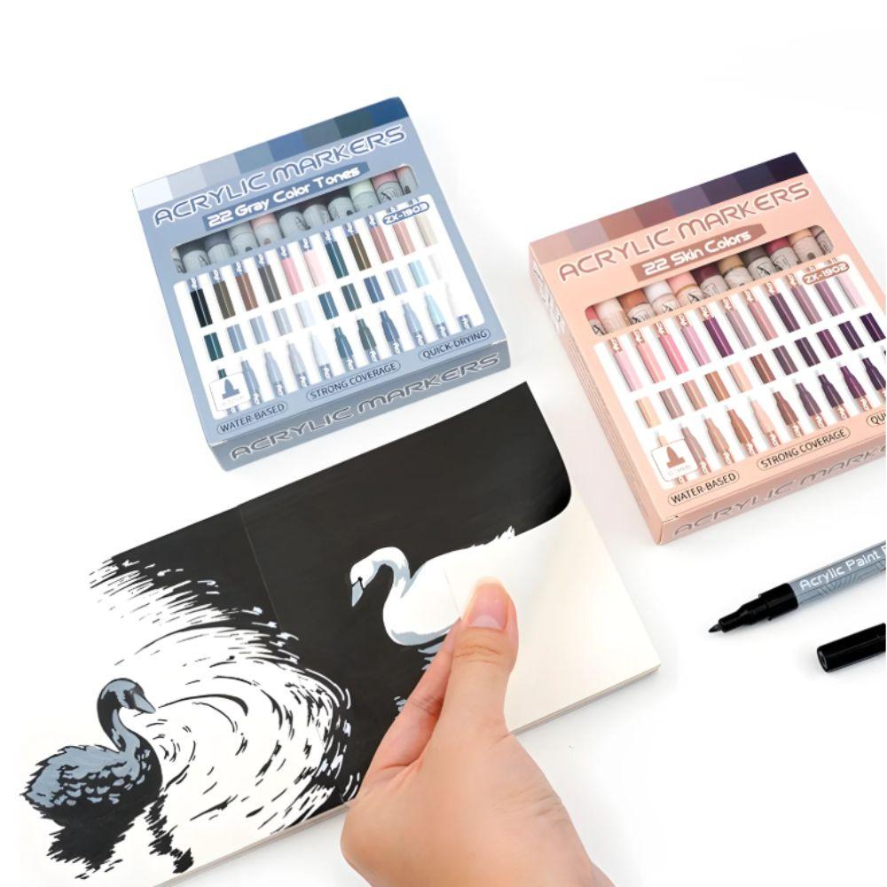 22 цвета акриловые маркеры для рисования, набор маркеров для раскрашивания, для дерева, холста, камня, стекла