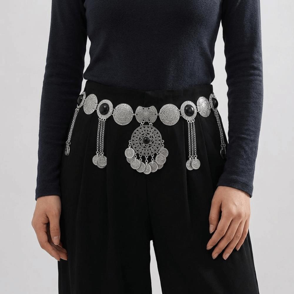 Pendant Tassel Belly Chain Metal Body Chain Fashion Ethnic Style Belt  Girls