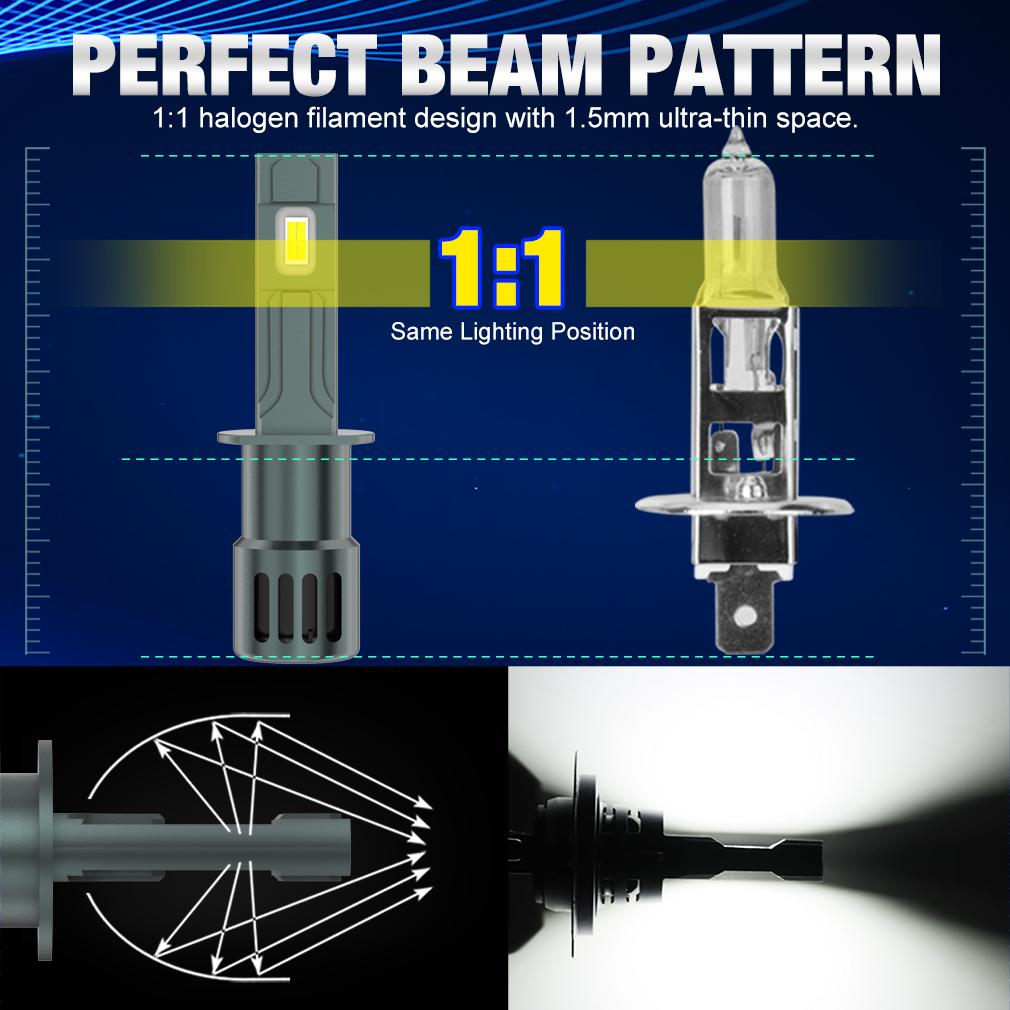 2 шт. H1 H3 светодиодные лампы для фар 60 Вт 20000LM 6500K H27 880 881 CSP для автомобиля мини-фары дальнего света авто диодные противотуманные фары 12 В автомобильные