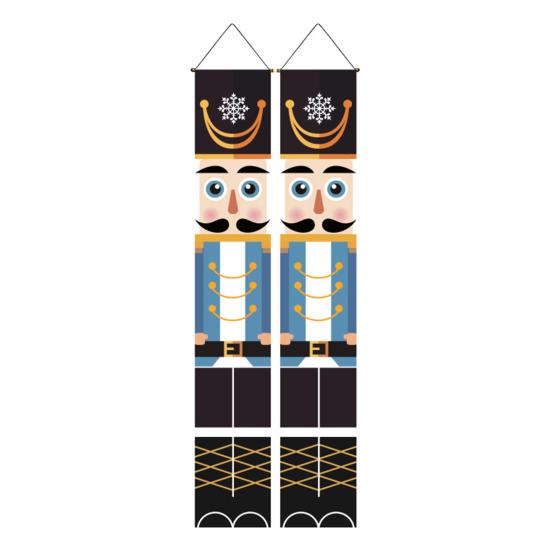 1 пара баннер-солдат из орехового дерева, рождественский знак на крыльце, дверной подвесной баннер с Рождеством на Рождество, домашний декор