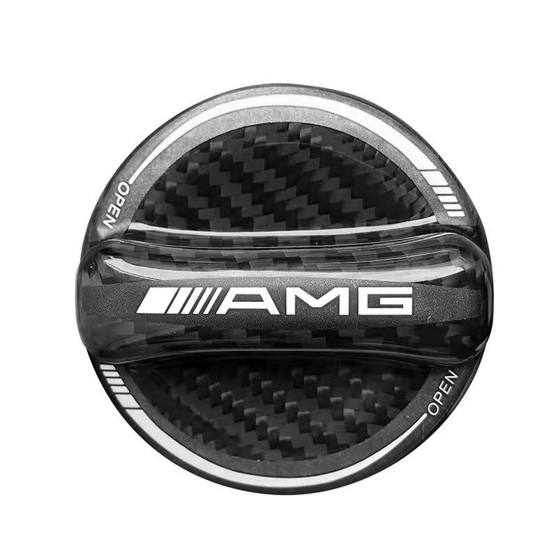 Carbon Fiber Fuel Tank Cap AMG Emblem Fuel Tank Decorative Sticker For Mercedes Benz AMG W177 W176 X166 X167 C257 C218 X253 C118 BE1