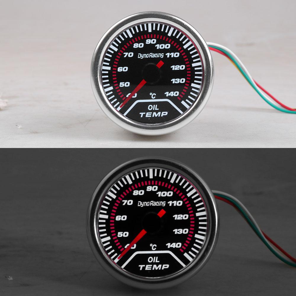 Dynoracing Oil temp gauge 2"(52mm) Smoke len 40-140 C degree pointer Oil temp gauge Car meter with sensor BX101229