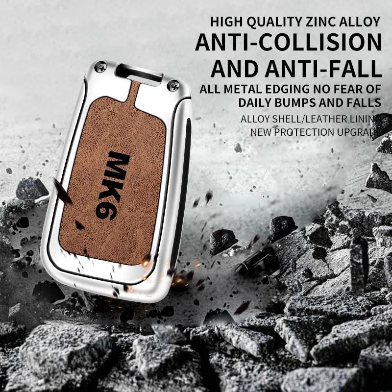 Auto TPU Zinc Alloy Key Case Bag For VW Volkswagen GOLF 6 MK6 Car Key Chain Car Metal Key Shell Interior Decoration Accessories