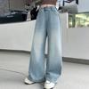 Подростковые Джинсы Свободного Кроя Детские Весенне-Осенние Джинсовые Брюки с Широкими Штанинами Модные Детские Прямые Брюки Подростковая Повседневная Одежда