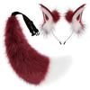 Animal ear headdress, animal tail comic exhibition cosplay props, plush fox ears headband, tail set, animal ear headband