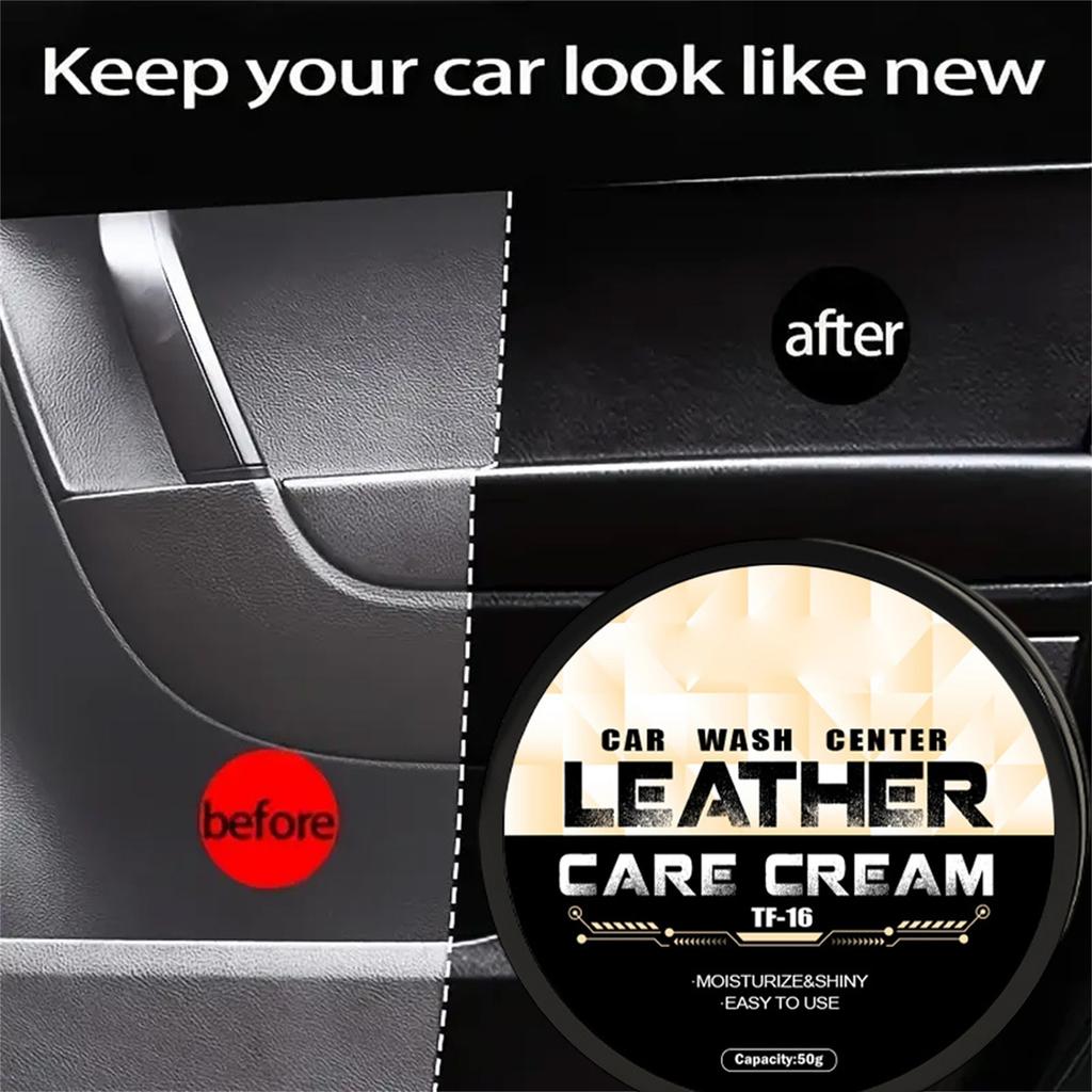 Car Leather Care Agent - Car Interior Leather Plating Yellowing Removal Plastic Refurbishment Restoration Cream Black Whitening Refurbishment Cream