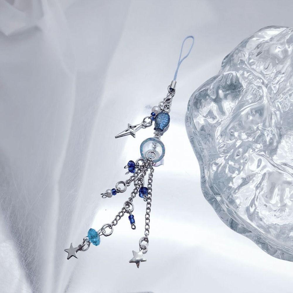 Металлический ремешок для телефона с подвеской в виде медузы, симпатичный ремешок для мобильного телефона, новый брелок со звездой