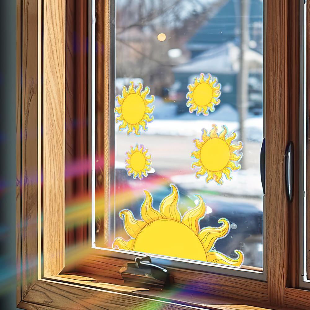 Мультяшный Ловец Солнца Красочное Украшение и Декор Дома Стеклянные Двери и Окна Статические Наклейки на Окна
