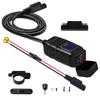 Motorcycle Phone Charger, USB Type C Quick Charge 3.0 Motorcycle USB Charger with Voltmeter ON/Off Switch for Phone Tablet 7/8inch Handlebar