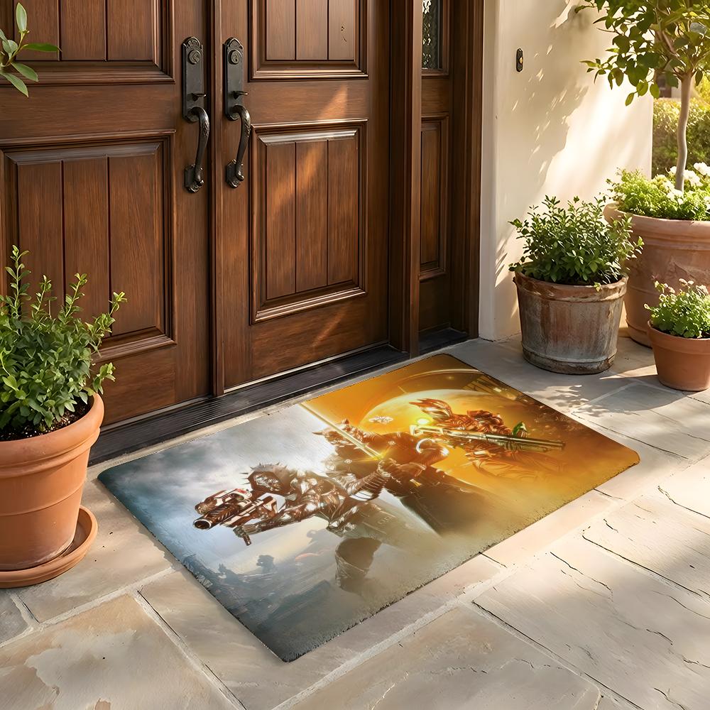 Floor Mat Soft Flannel Rug Non-Slip Absorbent Mat for Bathroom Bedroom Home Decor D-Destiny