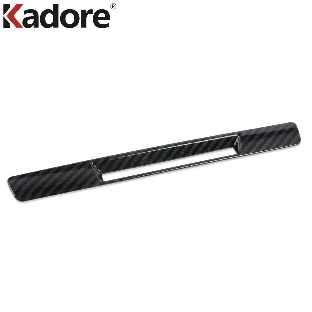 Car Center CD Switch Button Panel Cover Trim For Mazda CX-3 CX3 2017- 2024 Carbon Fiber Interior Accessories