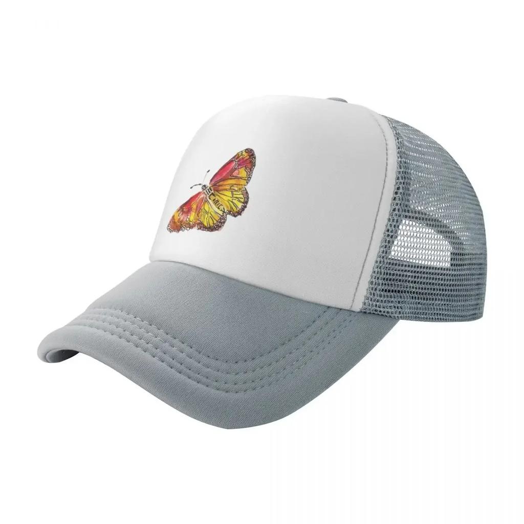 Yellow pink Butterfly Baseball Cap Big Size Hat Golf Vintage Visor Man Womens