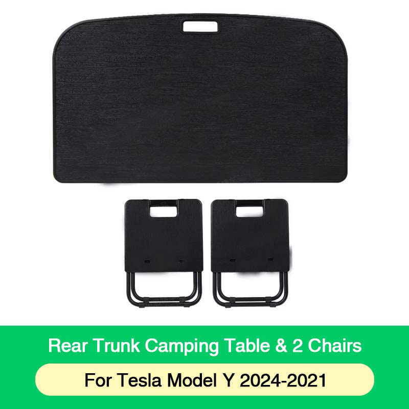 Portable Trunk Camping Board For Tesla Model Y 2024-2021 Outdoor Travel Folding Table with 2 Chairs