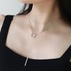 Selling Real 925 Sterling Silver Circle Strip Long O -Chain Necklace Fine Jewelry Choker For Women Wedding Gift Nk001