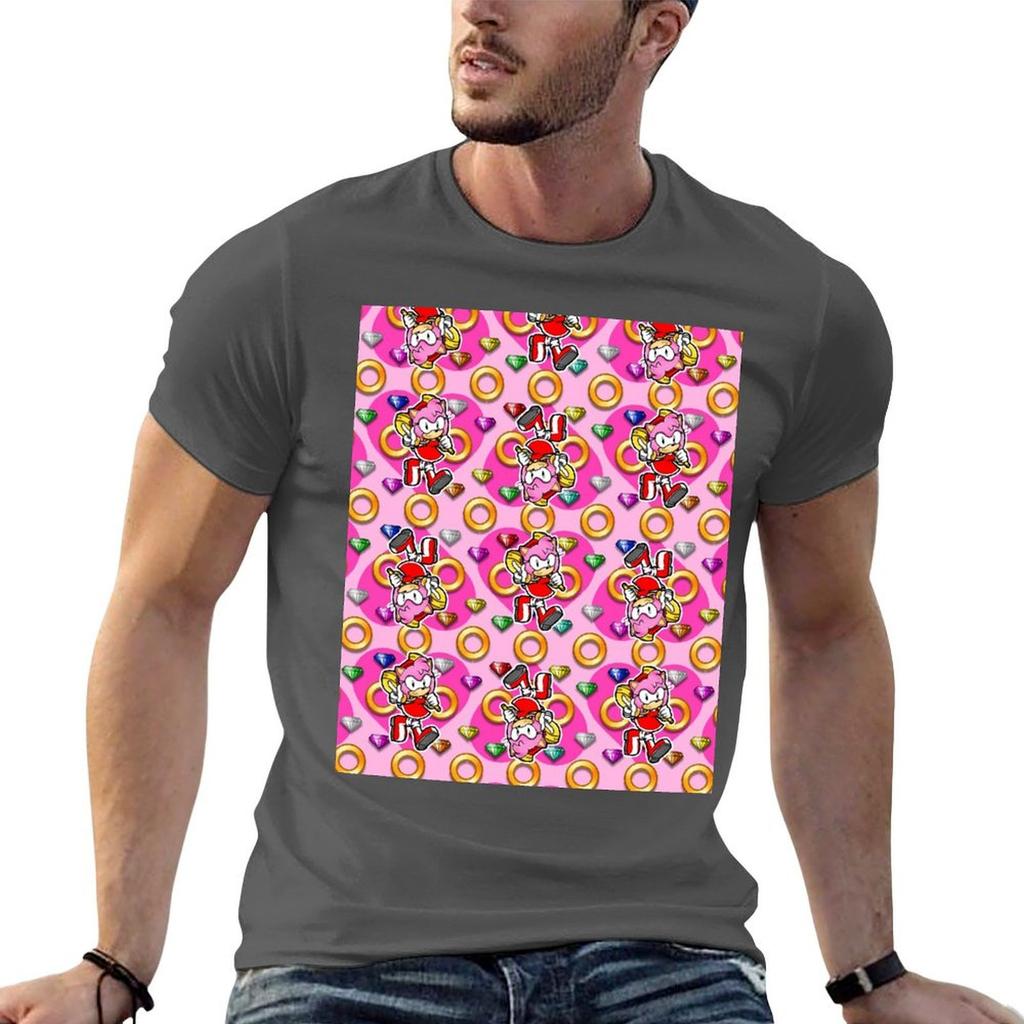 My Sweet Passion Cute Pink Hammer Hedgehog Adventure Battle Rings Emerald Jewels Tshirt Christmas Casual Tee Shirt